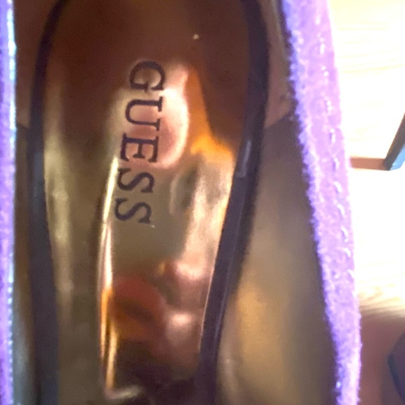 GUESS Purple velvet with bow peep toe - Picture 2 of 3